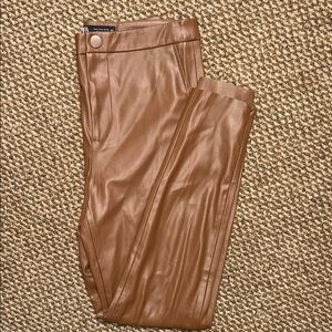 Women’s Brown Faux Leather Pants